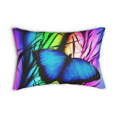 Decorative Throw Pillow - Double Sided Sofa Pillow / Blue Butterfly