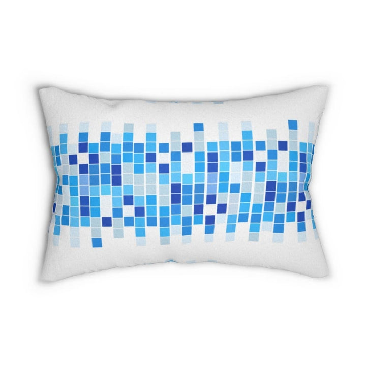 Decorative Lumbar Throw Pillow - Blue Squares - Decorative/Throw Pillows/Lumbar