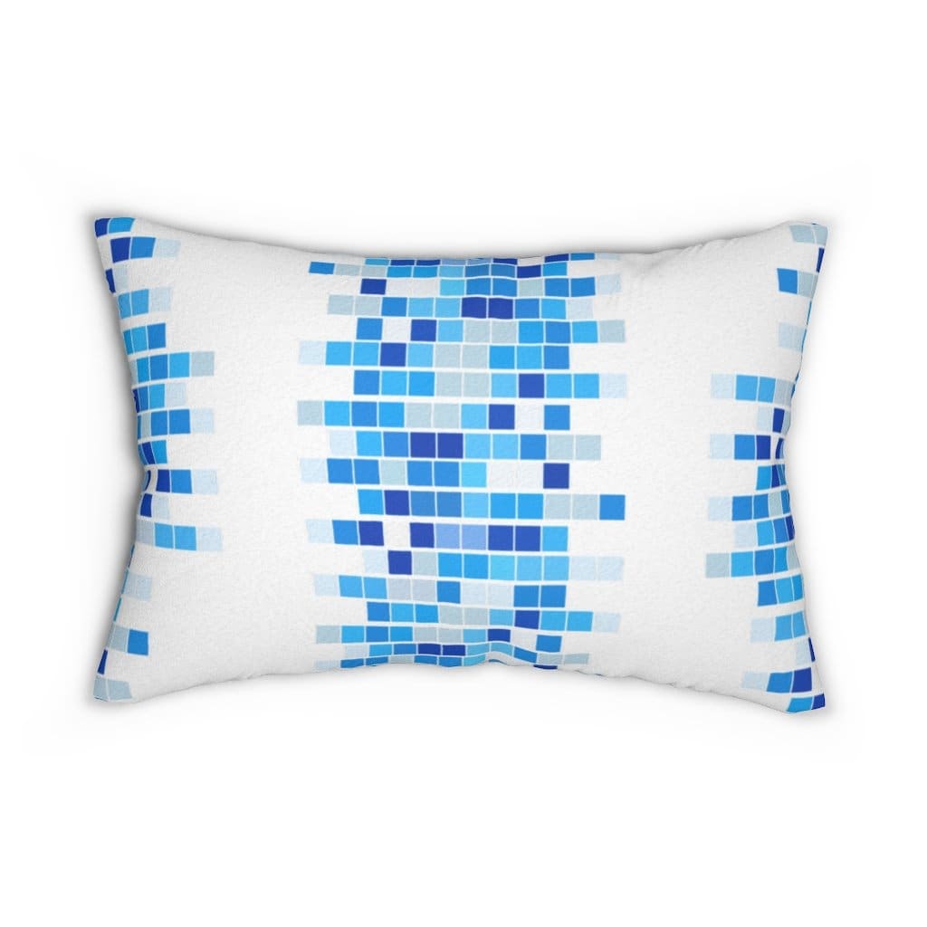 Decorative Lumbar Throw Pillow - Blue Squares - Decorative/Throw Pillows/Lumbar
