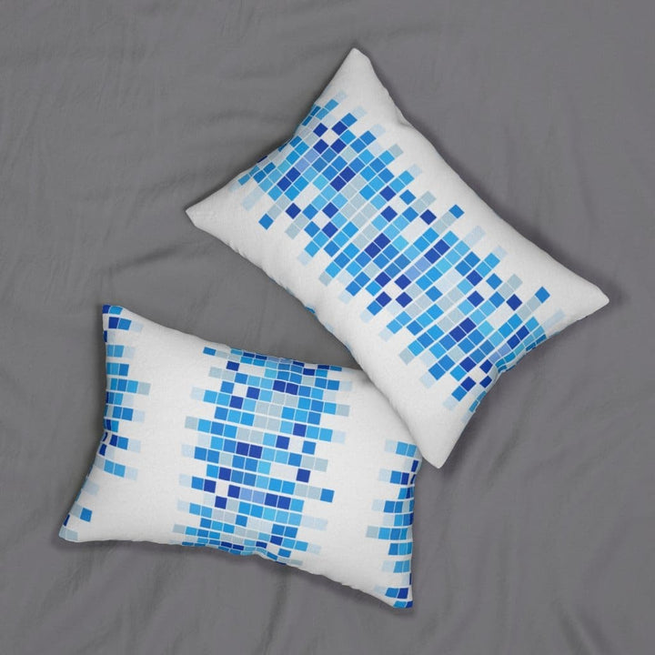 Decorative Lumbar Throw Pillow - Blue Squares - Decorative/Throw Pillows/Lumbar