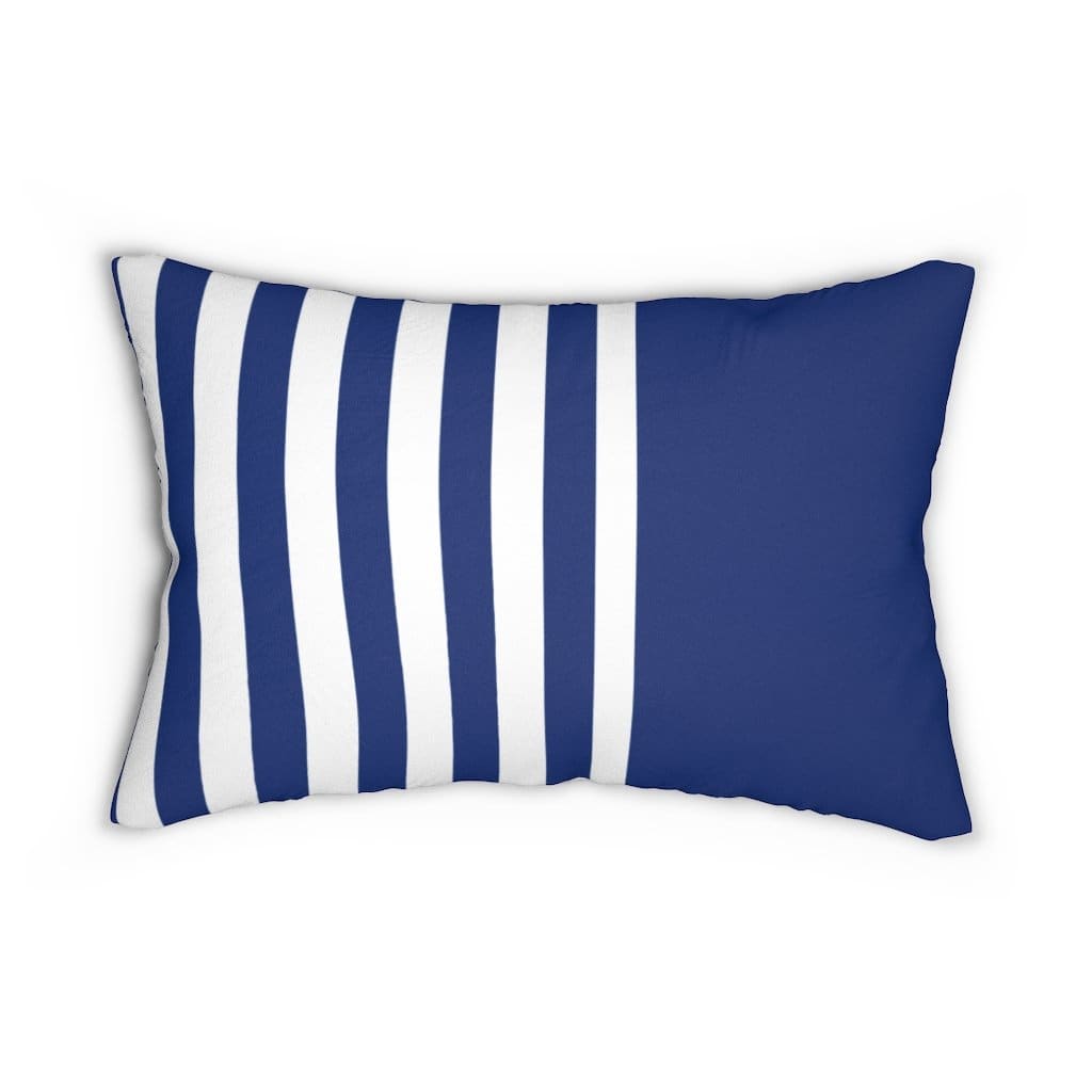Decorative Lumbar Throw Pillow Blue And White Striped Pattern - Decorative