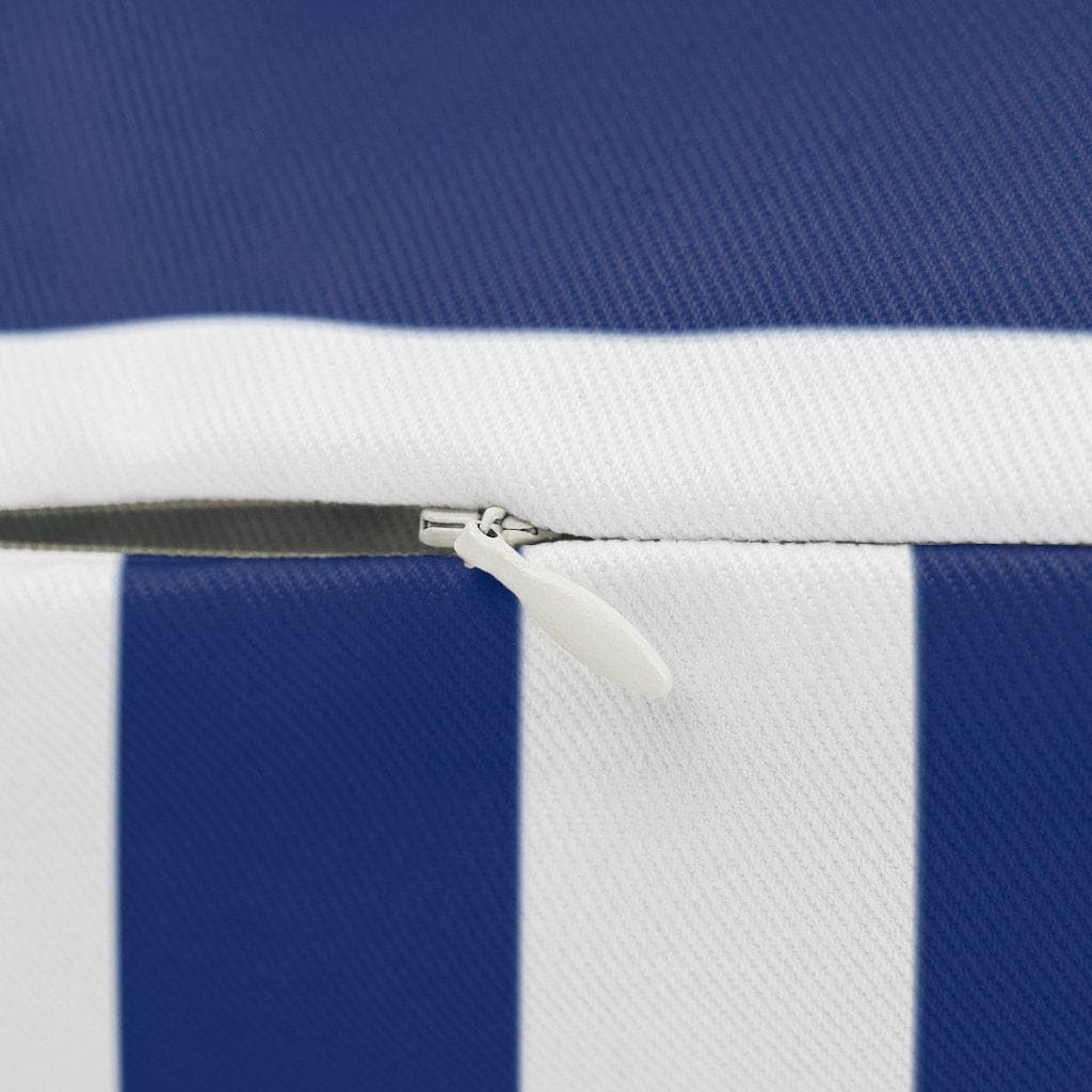 Decorative Lumbar Throw Pillow - Blue and White Striped Pattern