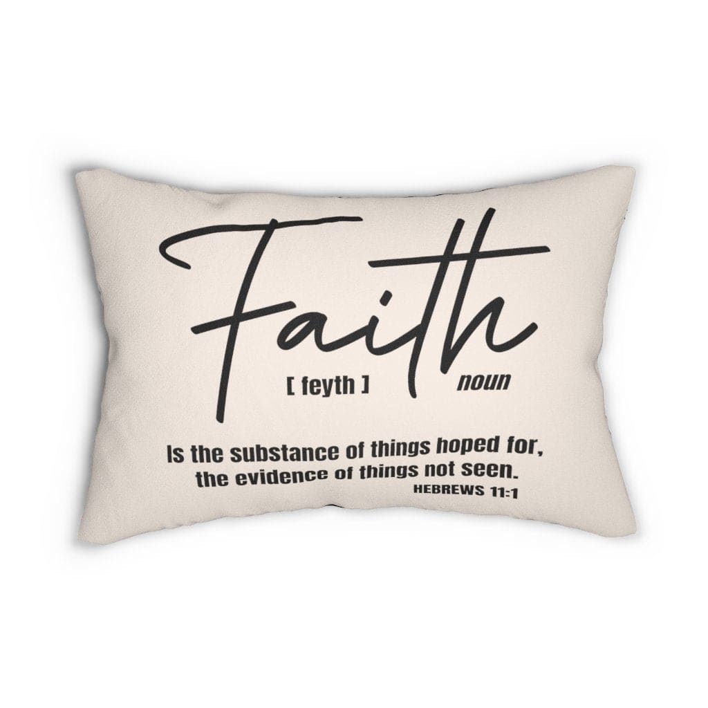 Decorative Throw Pillow - Double Sided Sofa Pillow / Faith - Beige/black