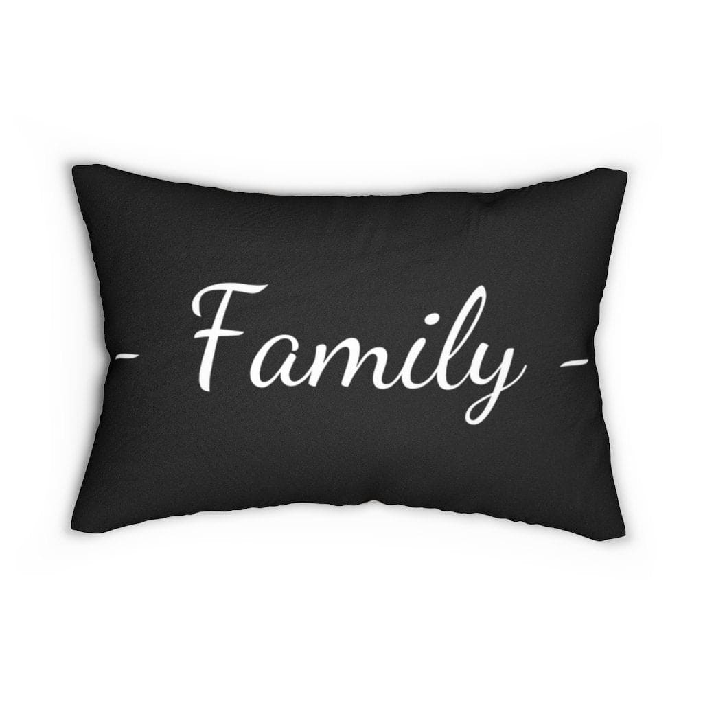 Decorative Lumbar Throw Pillow - Family - Beige Black - Decorative/Throw