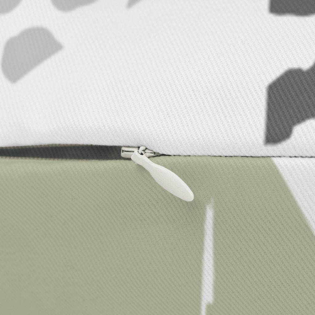 Decorative Lumbar Throw Pillow - Pastel Brown and Green Geometric Pattern