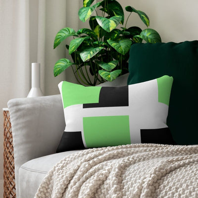 Decorative Throw Pillow - Double Sided Sofa Pillow Green/black Colorblock -