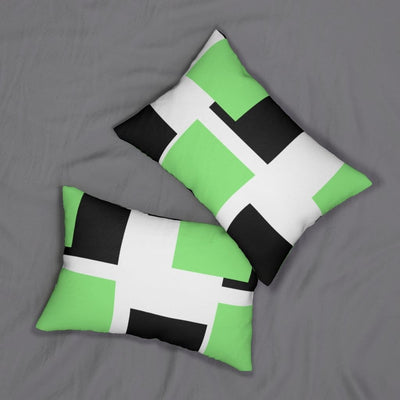 Decorative Throw Pillow - Double Sided Sofa Pillow Green/black Colorblock -