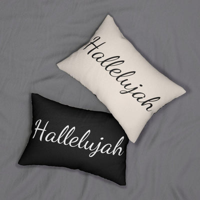 Decorative Throw Pillow - Double Sided Sofa Pillow / Hallelujah - Beige Black