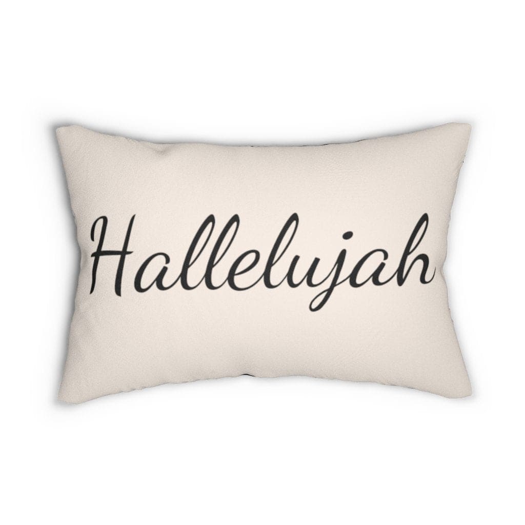 Decorative Throw Pillow - Double Sided Sofa Pillow / Hallelujah - Beige Black