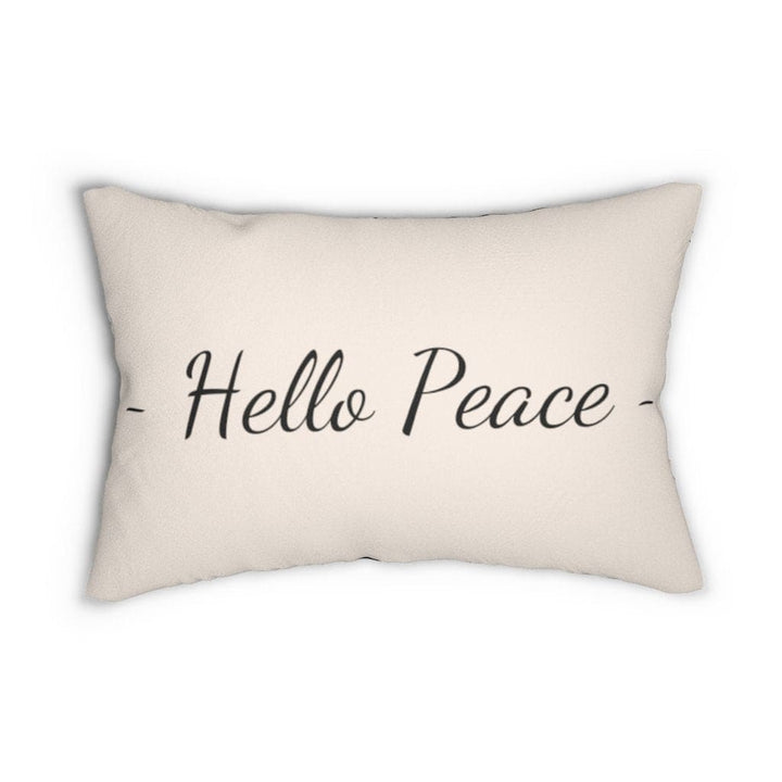 Decorative Lumbar Throw Pillow - Hello Peace - Beige Black - Decorative/Throw