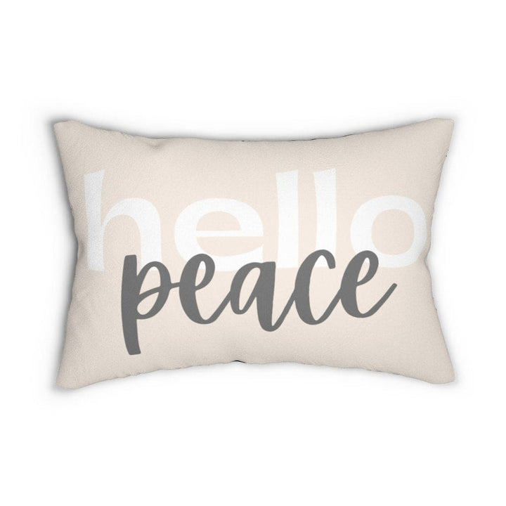 Decorative Lumbar Throw Pillow - Hello Peace - Black/beige - Decorative/Throw