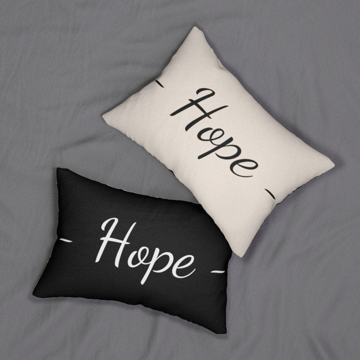 Decorative Lumbar Throw Pillow - Hope - Beige Black - Decorative/Throw