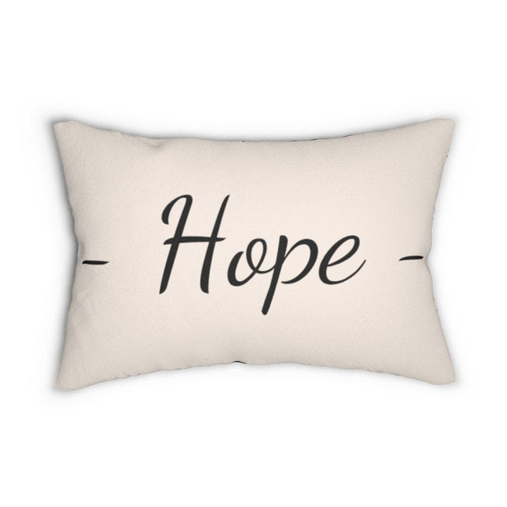 Decorative Lumbar Throw Pillow - Hope - Beige Black - Decorative/Throw