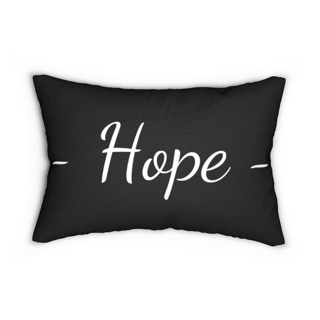 Decorative Lumbar Throw Pillow - Hope - Beige Black - Decorative/Throw