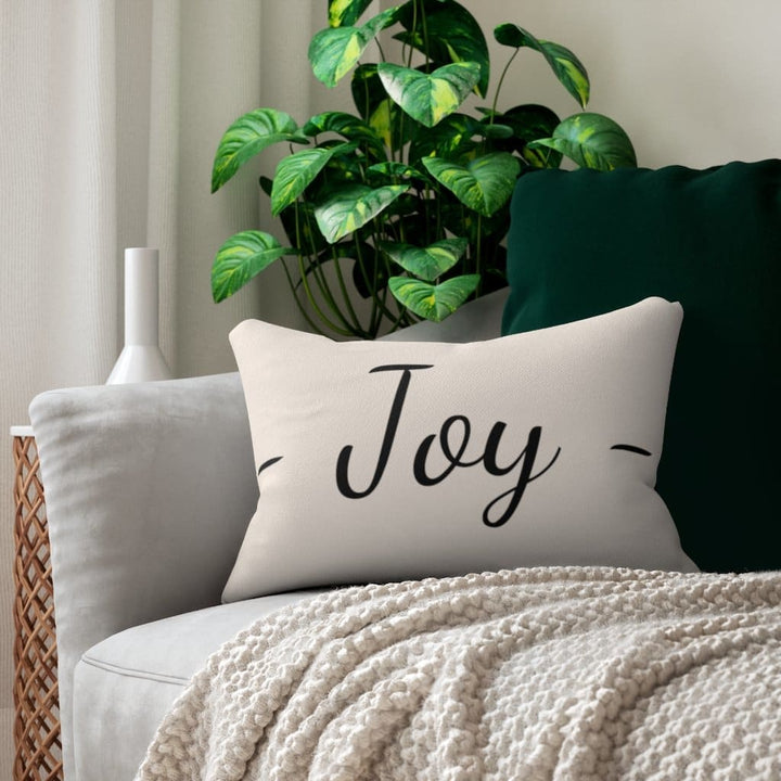 Decorative Lumbar Throw Pillow - Joy - Beige Black - Decorative/Throw