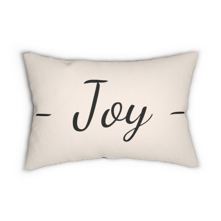 Decorative Lumbar Throw Pillow - Joy - Beige Black - Decorative/Throw