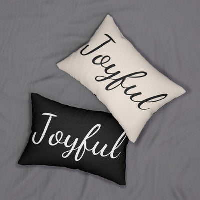 Decorative Throw Pillow - Double Sided Sofa Pillow / Joyful - Beige Black