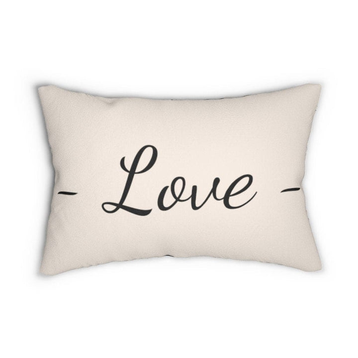 Decorative Lumbar Throw Pillow - Love - Beige Black - Decorative/Throw