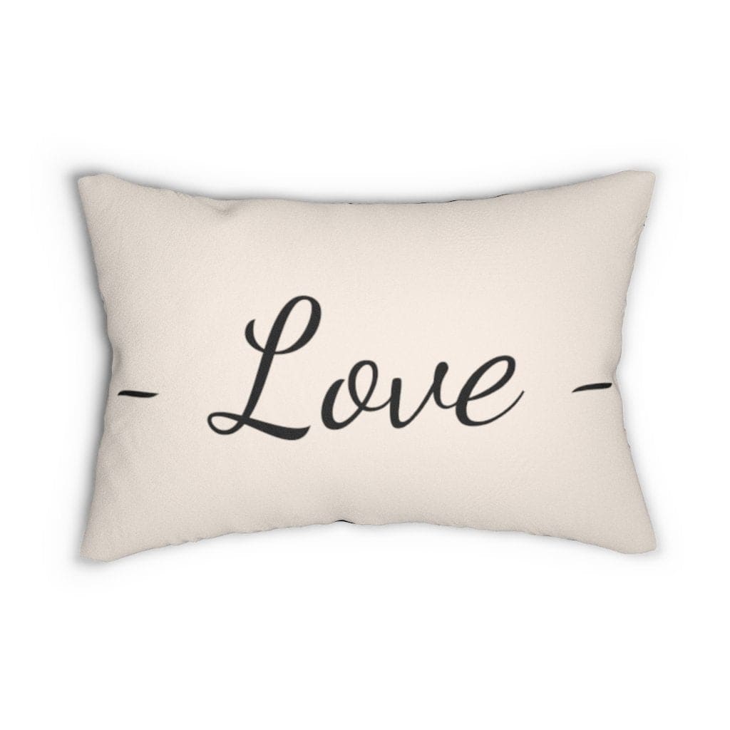 Decorative Throw Pillow - Double Sided Sofa Pillow / Love - Beige Black