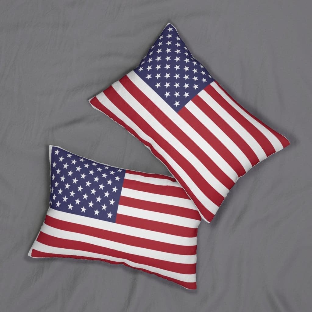 Decorative Lumbar Throw Pillow - Usa Flag Pattern - Decorative/Throw