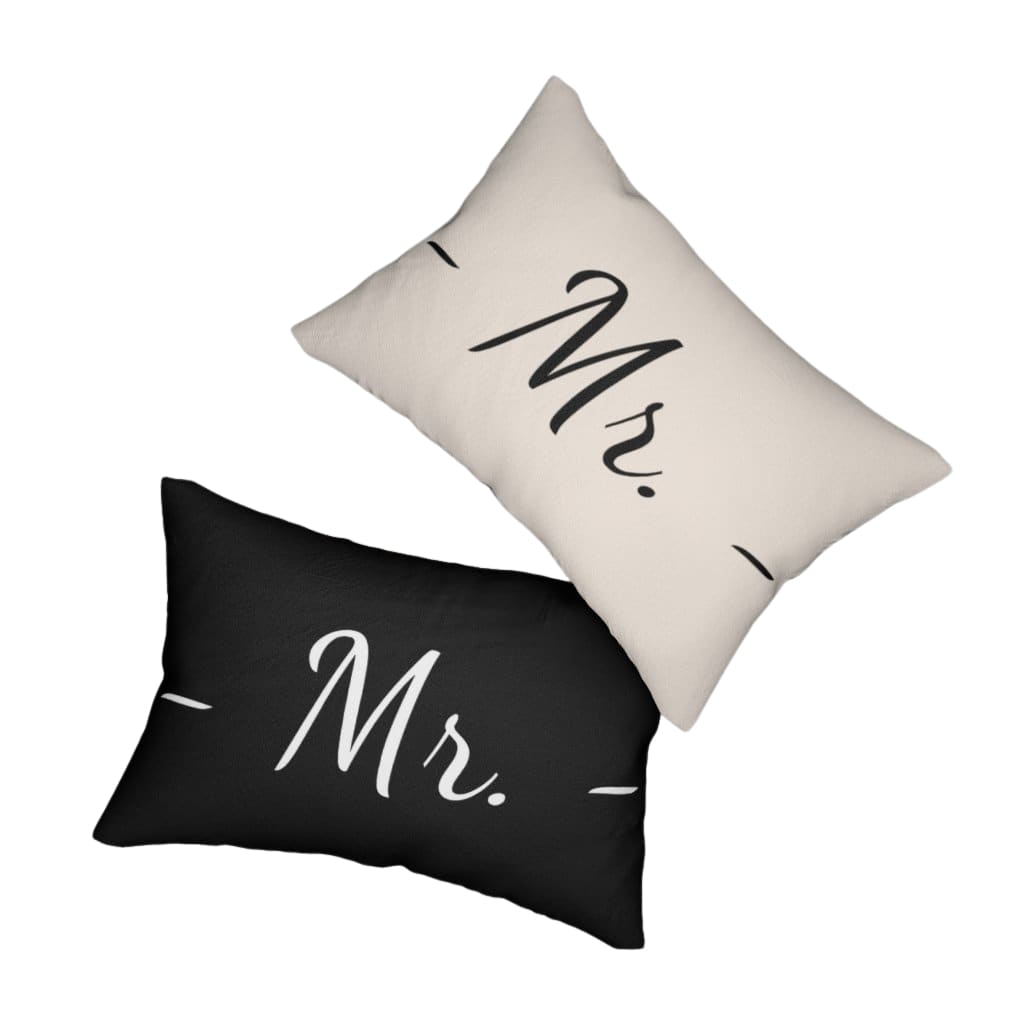Decorative Throw Pillow - Double Sided Sofa Pillow / Mr. - Beige Black