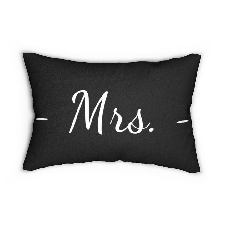 Decorative Lumbar Throw Pillow - Mrs. - Beige Black - Decorative/Throw