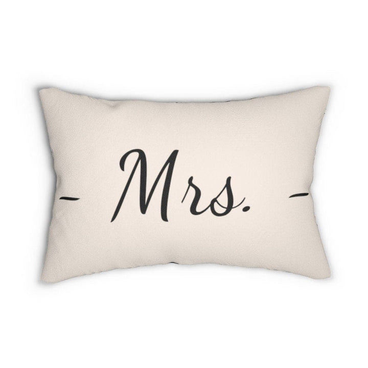Decorative Lumbar Throw Pillow - Mrs. - Beige Black - Decorative/Throw