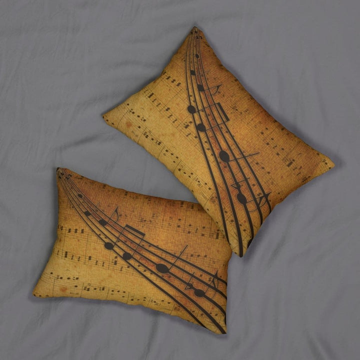 Decorative Lumbar Throw Pillow - Musical Notes - Brown - Decorative/Throw