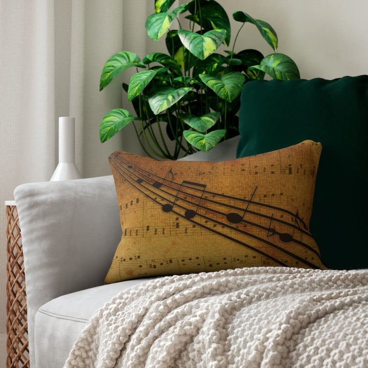 Decorative Lumbar Throw Pillow - Musical Notes - Brown - Decorative/Throw