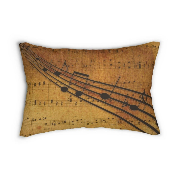 Decorative Lumbar Throw Pillow - Musical Notes - Brown - Decorative/Throw