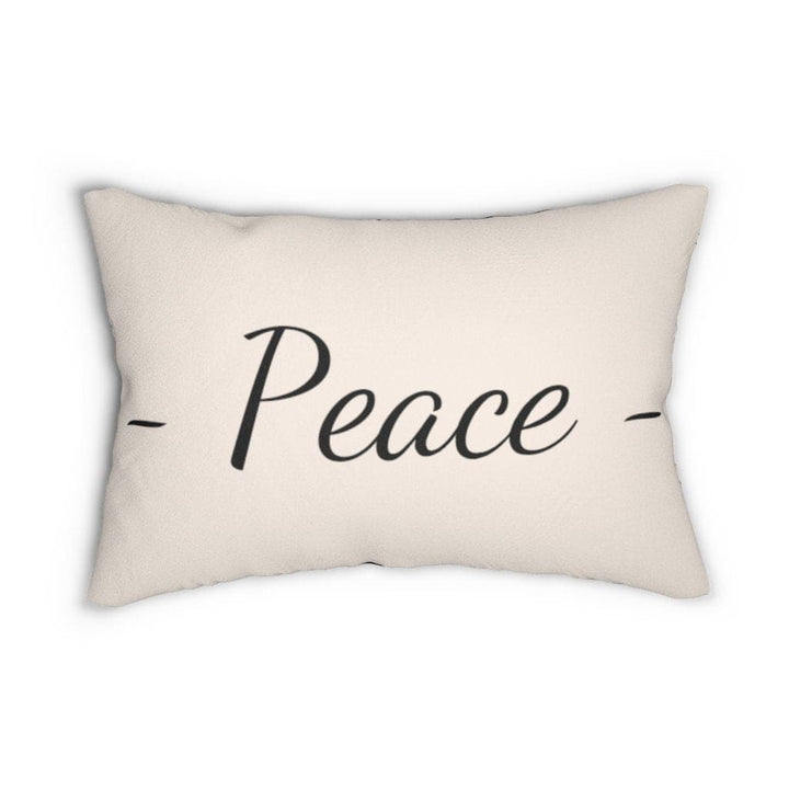 Decorative Lumbar Throw Pillow - Peace - Beige Black - Decorative/Throw