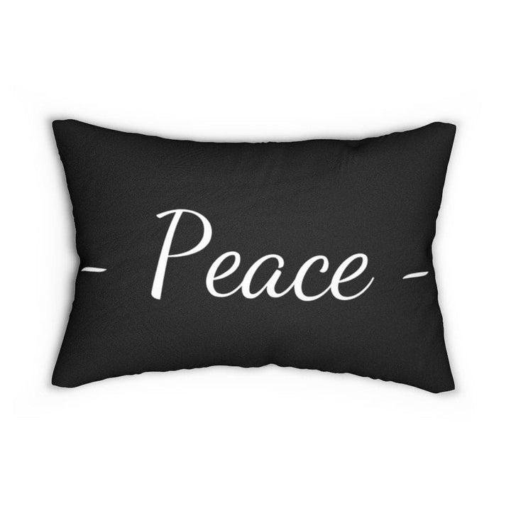 Decorative Lumbar Throw Pillow - Peace - Beige Black - Decorative/Throw