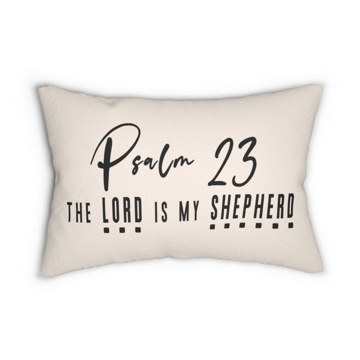 Decorative Lumbar Throw Pillow - Psalm 23 - Beige Black - Decorative/Throw