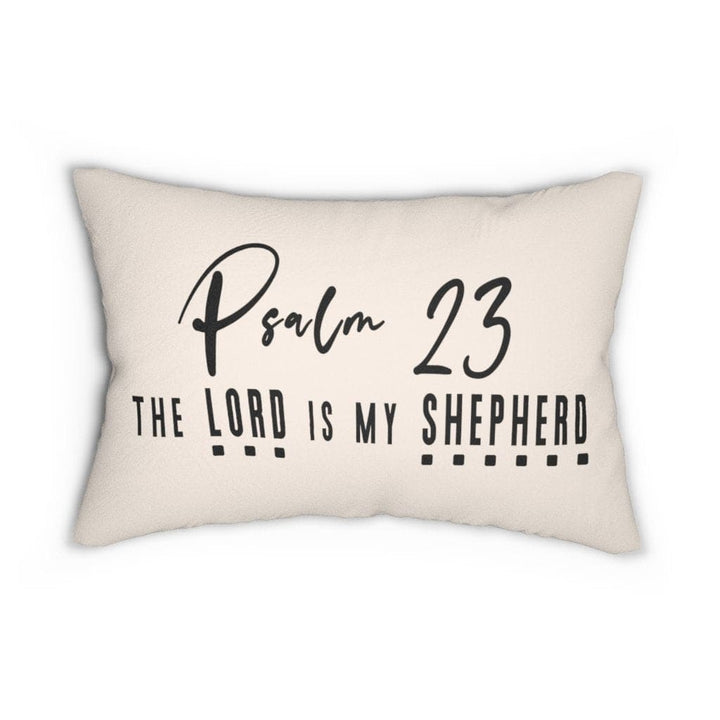 Decorative Lumbar Throw Pillow - Psalm 23 - Beige Black - Decorative/Throw
