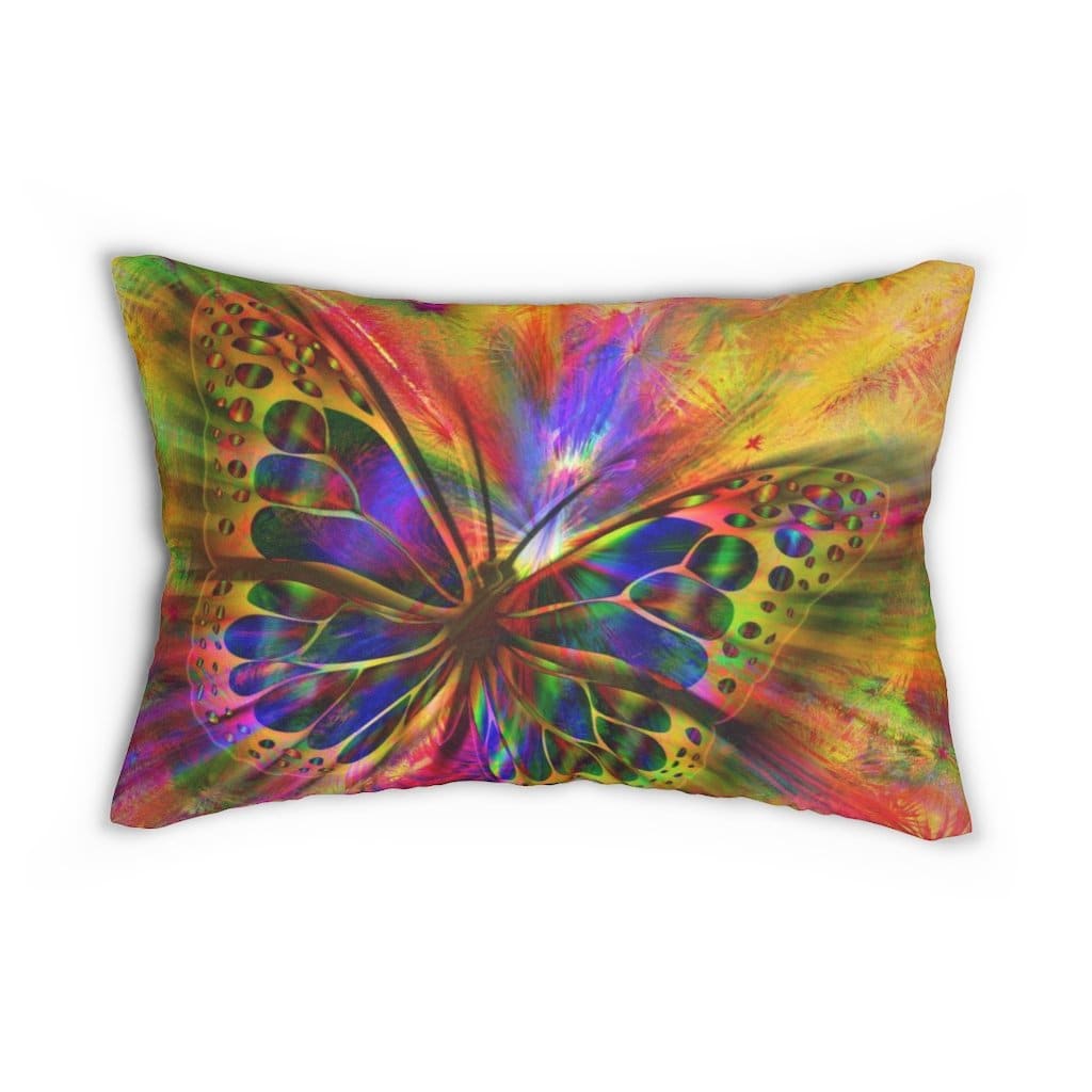 Decorative Lumbar Throw Pillow - Purple Butterfly - Decorative/Throw