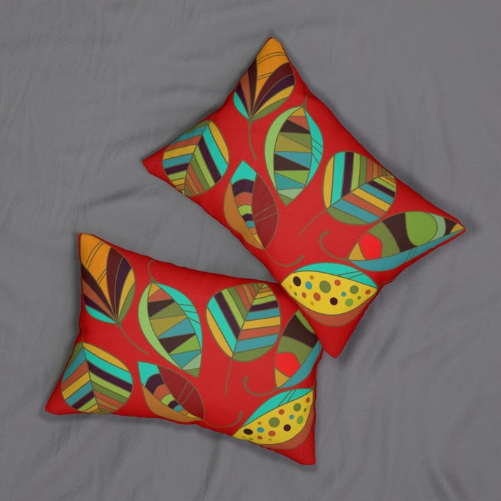 Decorative Lumbar Throw Pillow - Red Autumn Leaves - Decorative/Throw