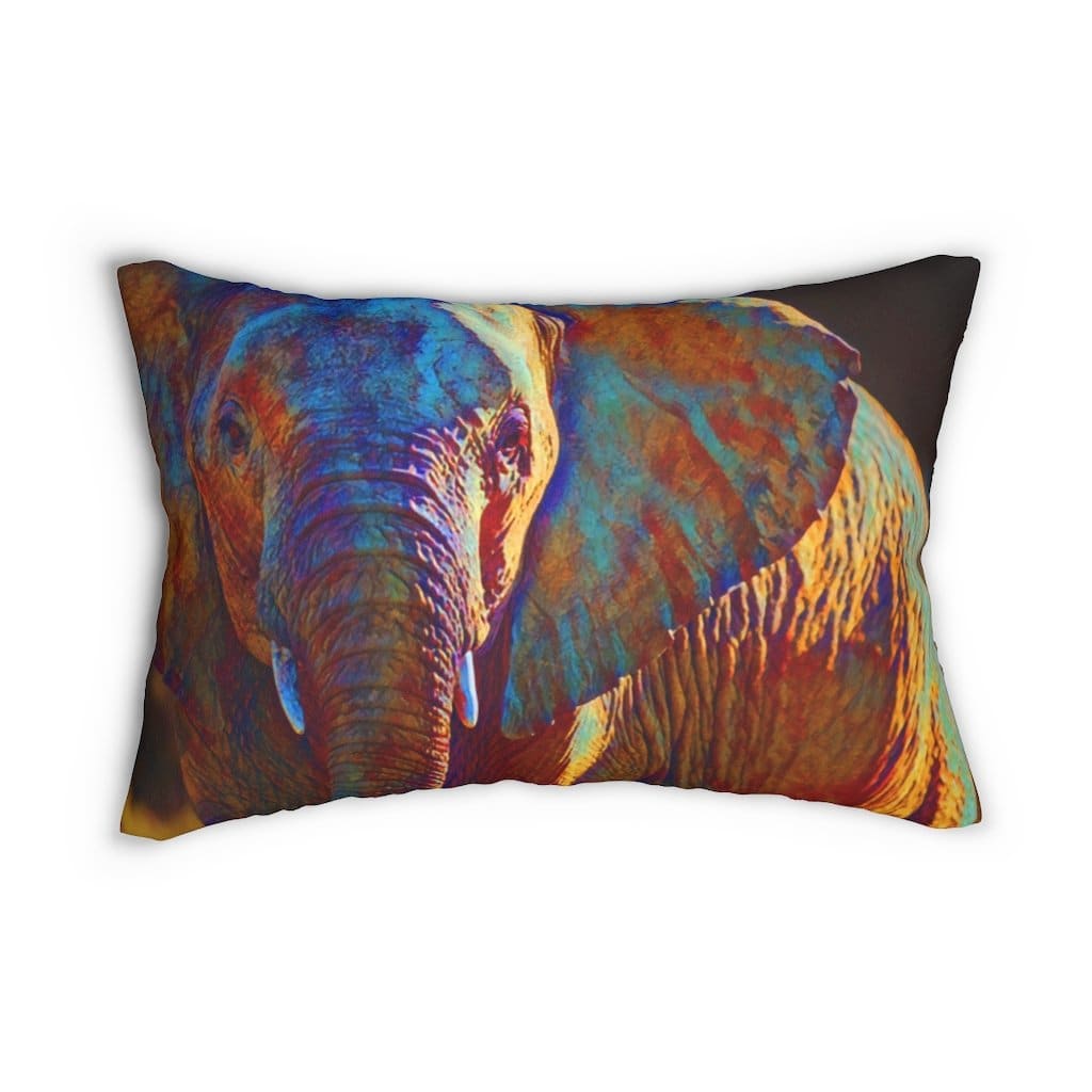 Decorative Throw Pillow - Double Sided Sofa Pillow / Safari Elephant -