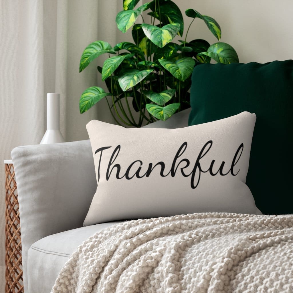 Decorative Throw Pillow - Double Sided Sofa / Thankful Beige/black | Pillows