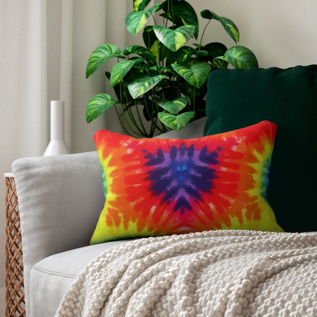 Decorative Lumbar Throw Pillow - Tie-dye - Multicolor - Decorative/Throw
