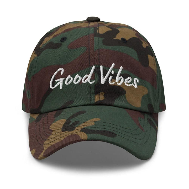 Graphic Baseball Cap Good Vibes Adjustable Chino Hat - Unisex | Baseball Caps