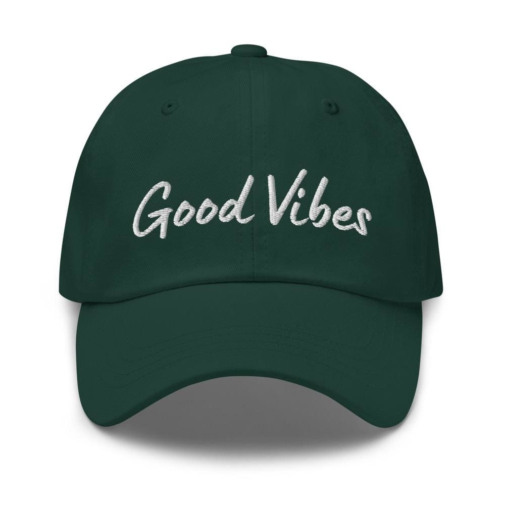 Graphic Baseball Cap Good Vibes Adjustable Chino Hat - Unisex | Baseball Caps