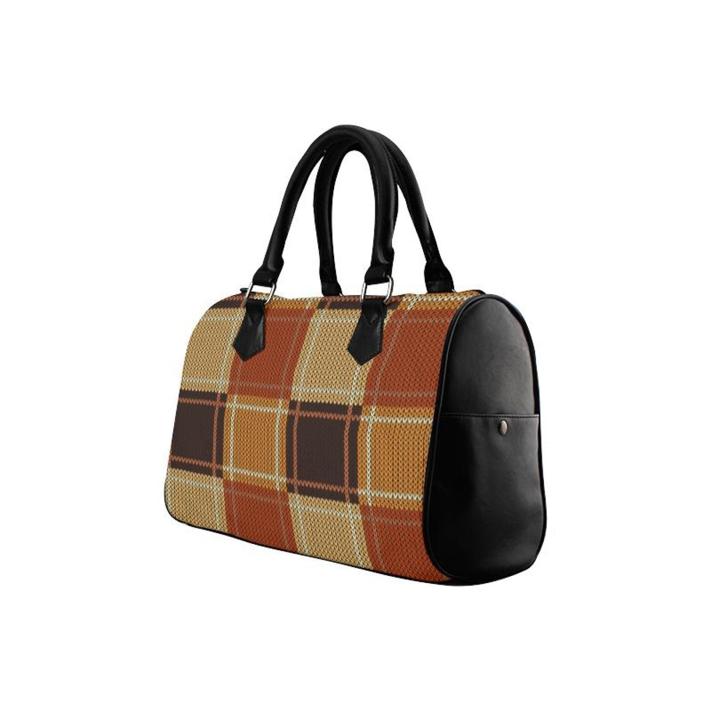 Handbags Brown Checker Boston Style Top - handle Bag - Bags