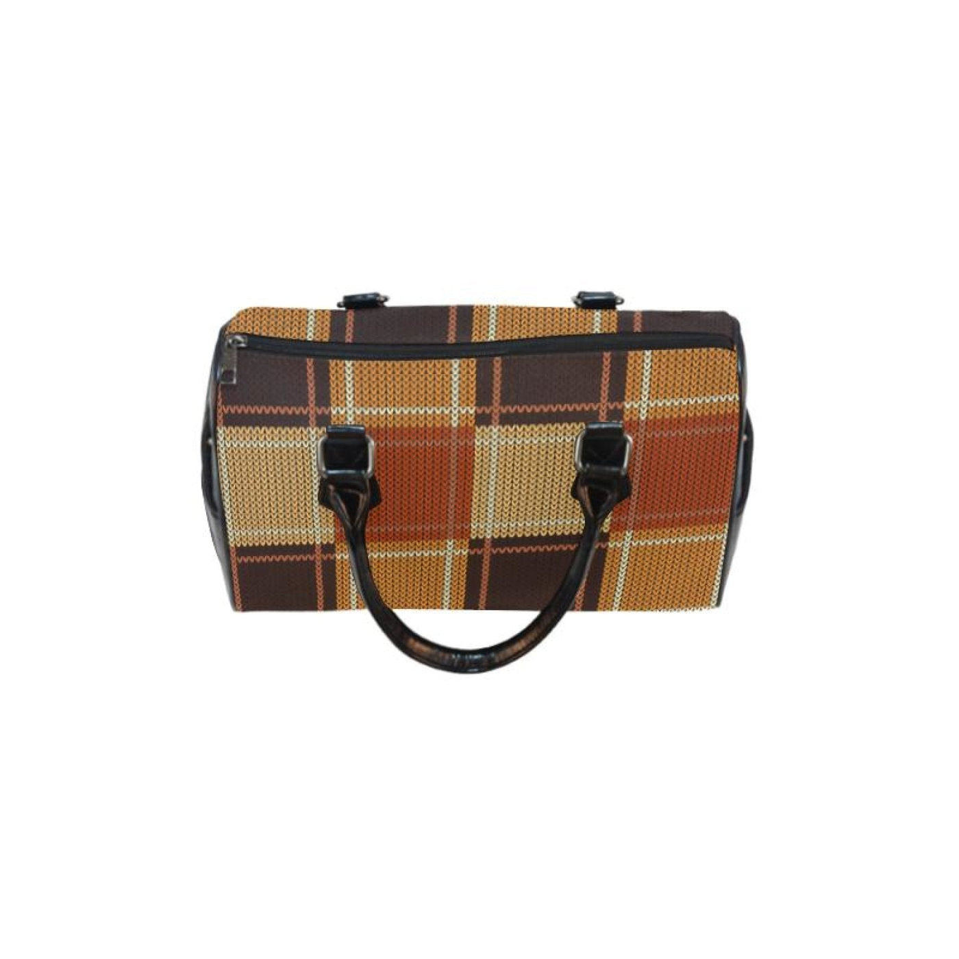 Handbags Brown Checker Boston Style Top - handle Bag - Bags