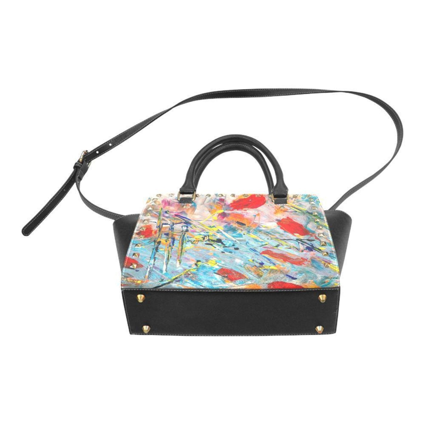 Handbags Colorful Paint Splatter Rivet Style Top-handle Bag - Bags | Handbags