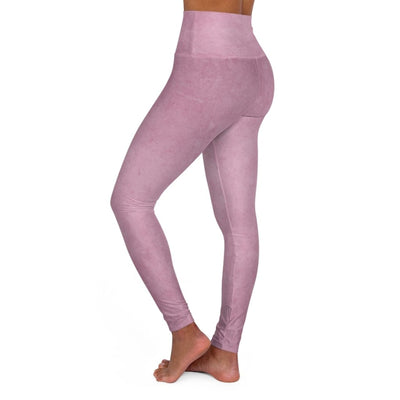 High Waisted Yoga Leggings Heather Pink Pants - Womens | Leggings | Yoga