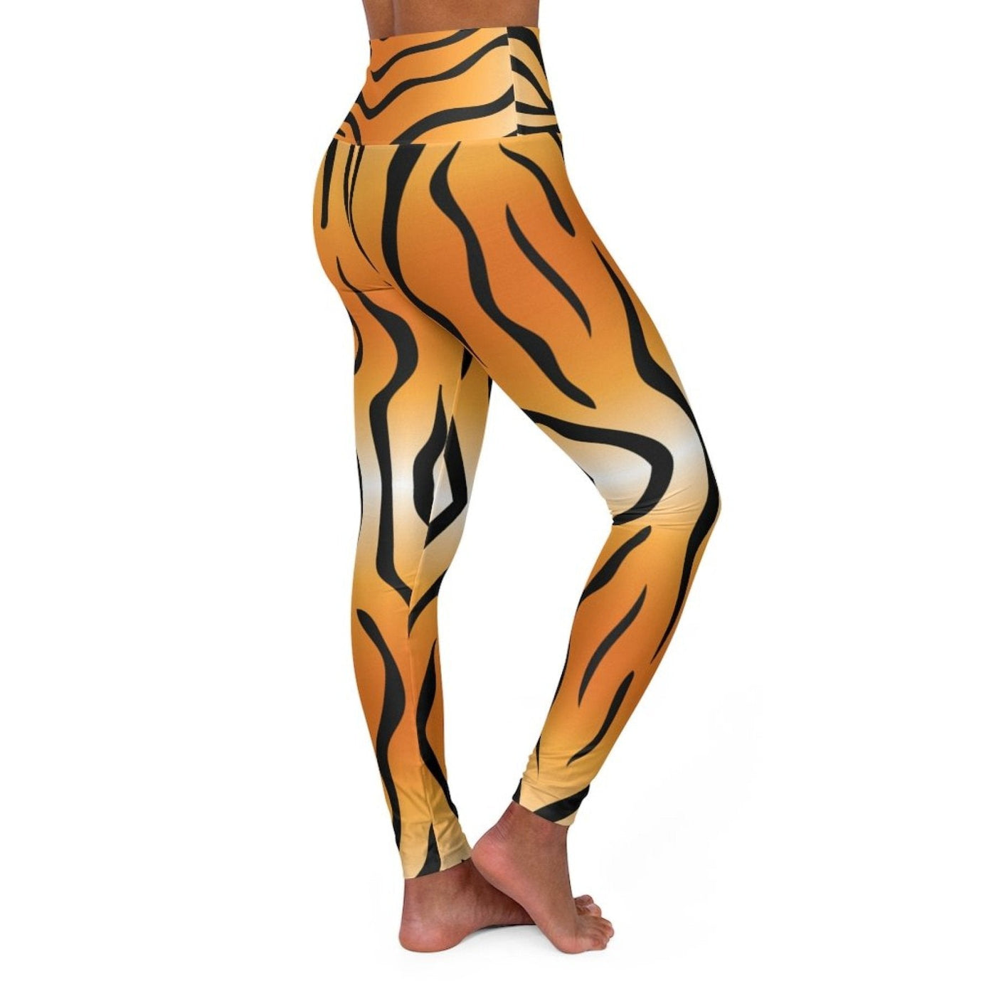 High Waisted Yoga Leggings Tiger Stripes - Womens | Leggings