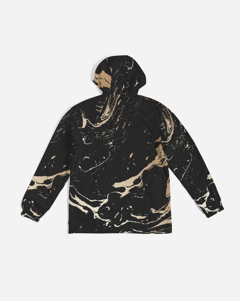 Mens Hooded Windbreaker - Black Casual/sports Water Resistant Jacket - Jl680x -