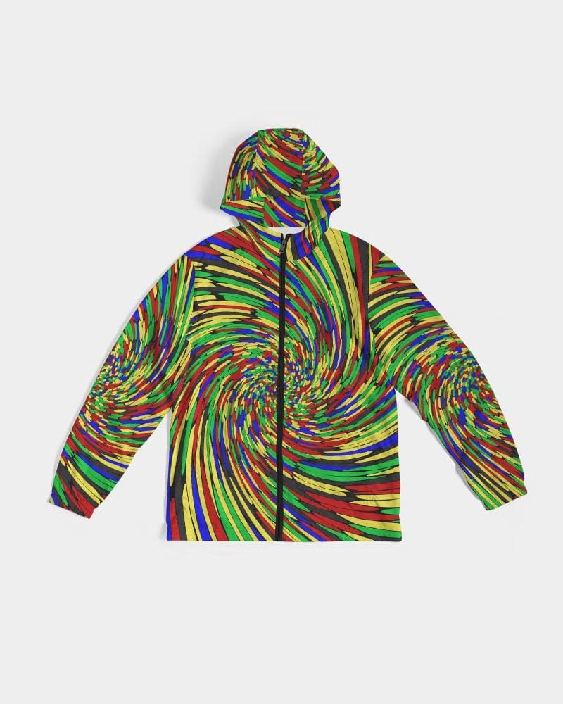 Mens Hooded Windbreaker - Multicolor Water Resistant Jacket - Jl0i0x - Mens