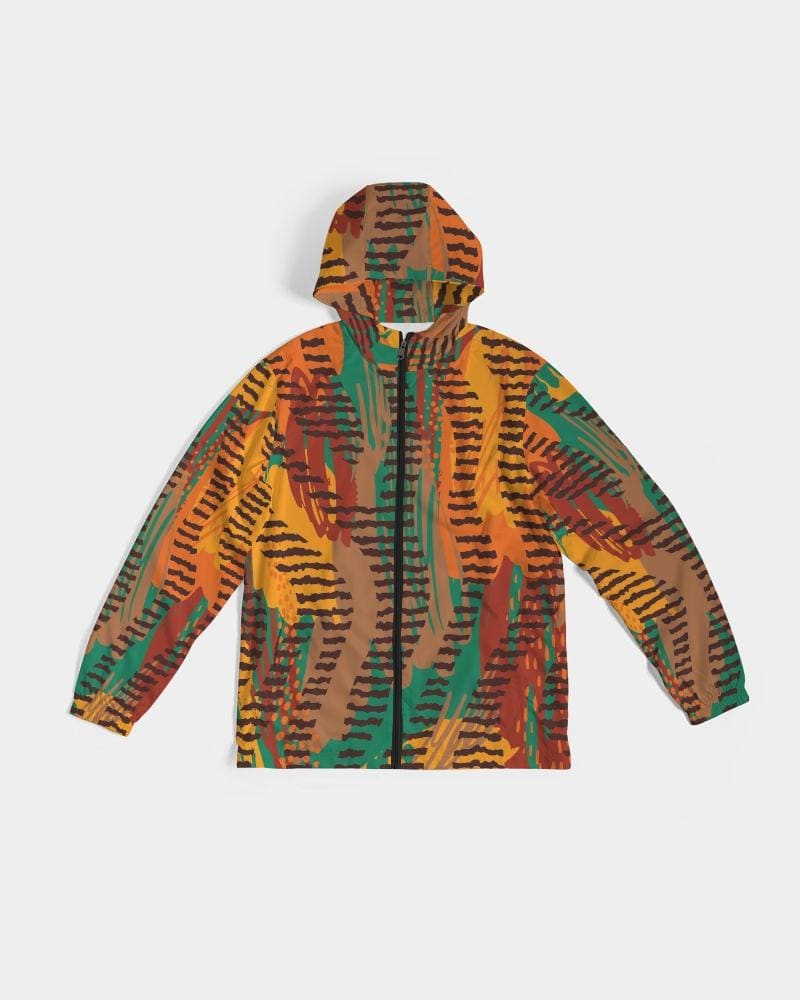 Mens Hooded Windbreaker - Multicolor Casual/sports Water Resistant Jacket -