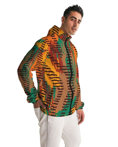 Mens Hooded Windbreaker - Multicolor Casual/sports Water Resistant Jacket -